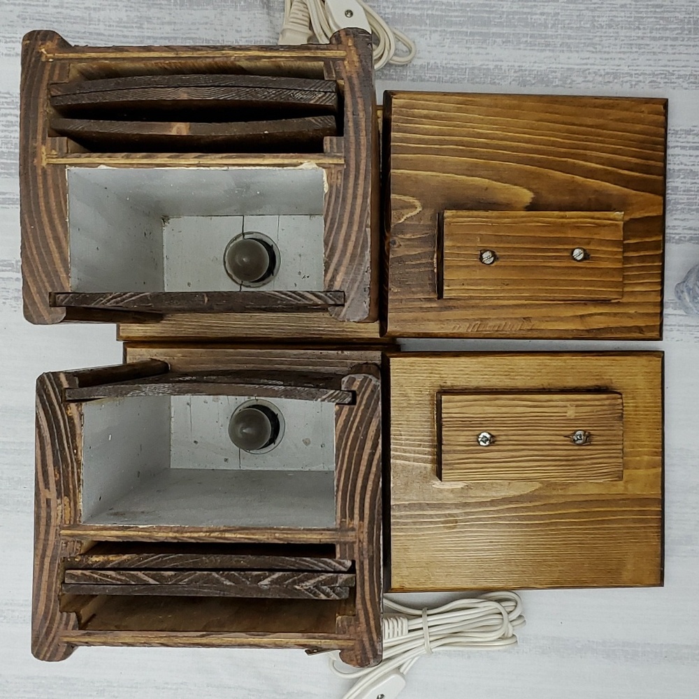 Handmade Wood Night Light Lamp Lantern with 4 Interchangeable Panels 2 Boxes - Picture 16 of 16